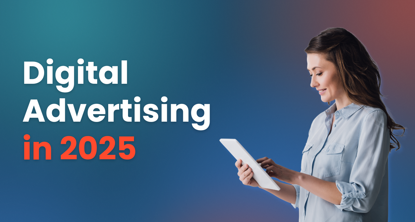 digital advertising banner for advertising in 2025 with a multi-colored background
