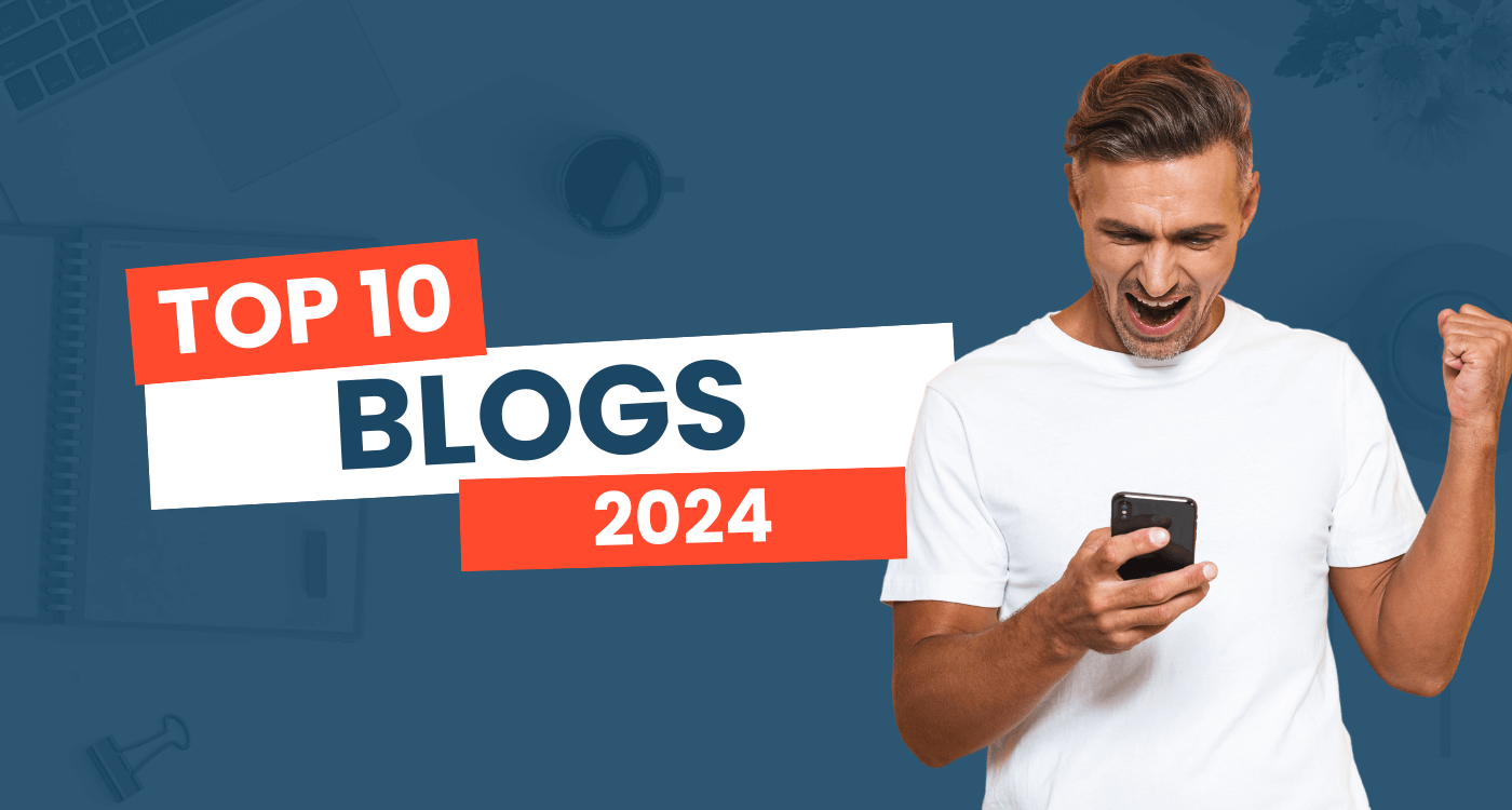 A graphic showcasing the top 10 blogs of 2024, featuring diverse topics and engaging content for readers.