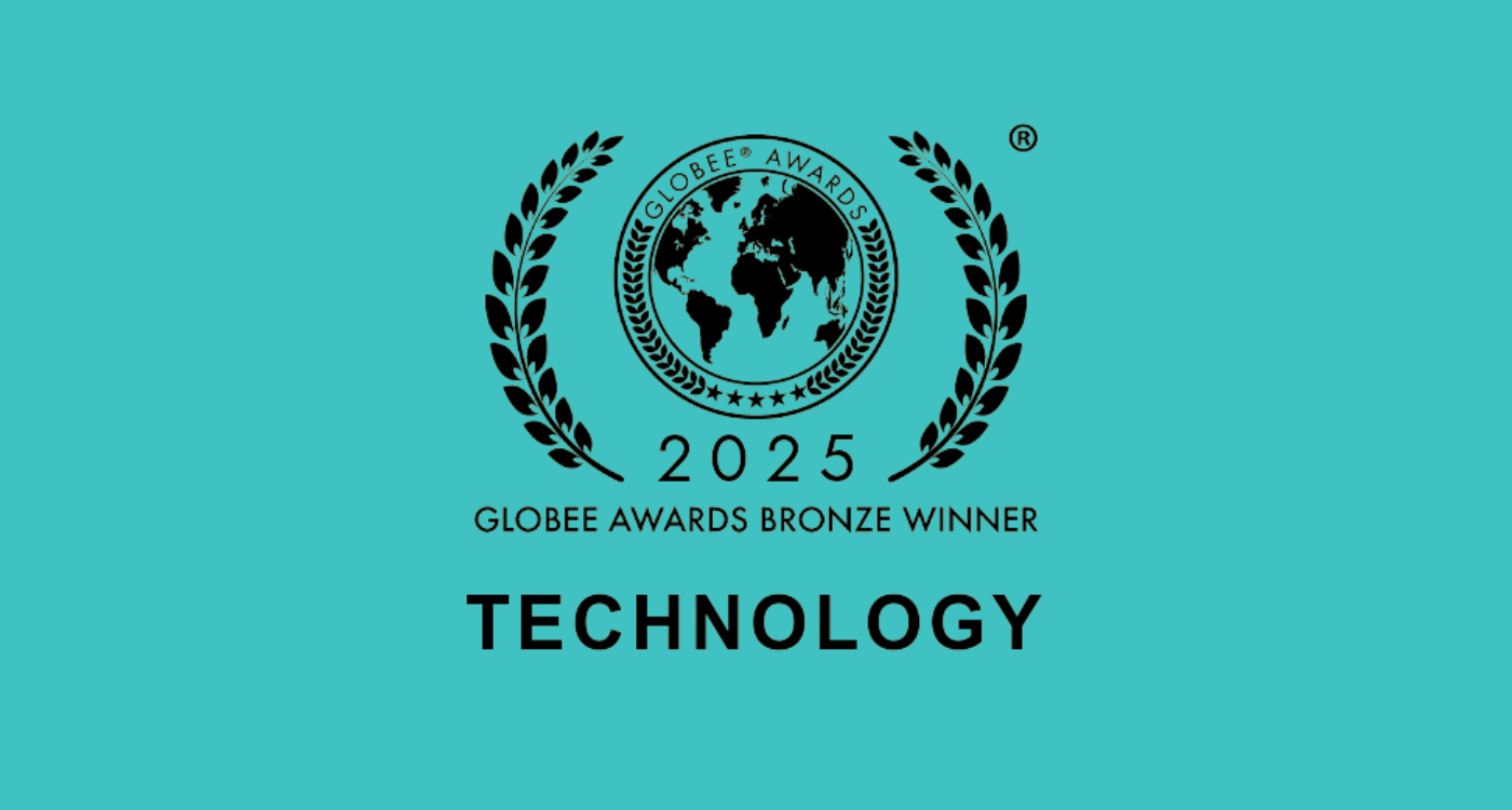 2025 Globee Awards Bronze Winner badge for Technology category on teal background.