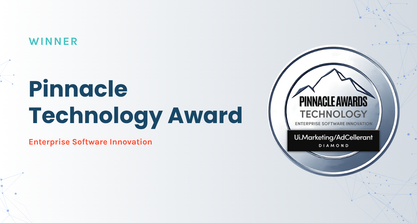Pinnacle Technology Award winner badge for AdCellerant’s Ui.Marketing in the Enterprise Software Innovation category.