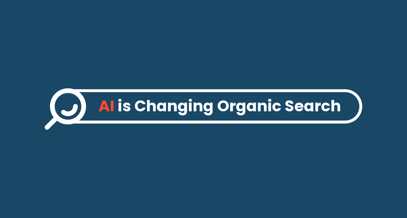 AI is changing organic search, as seen on a search engine bar.